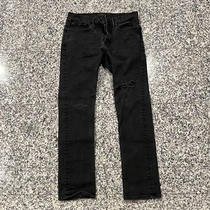Banana Republic 31x30 Black Ripped Jeans - Slim Techmotion Fit
